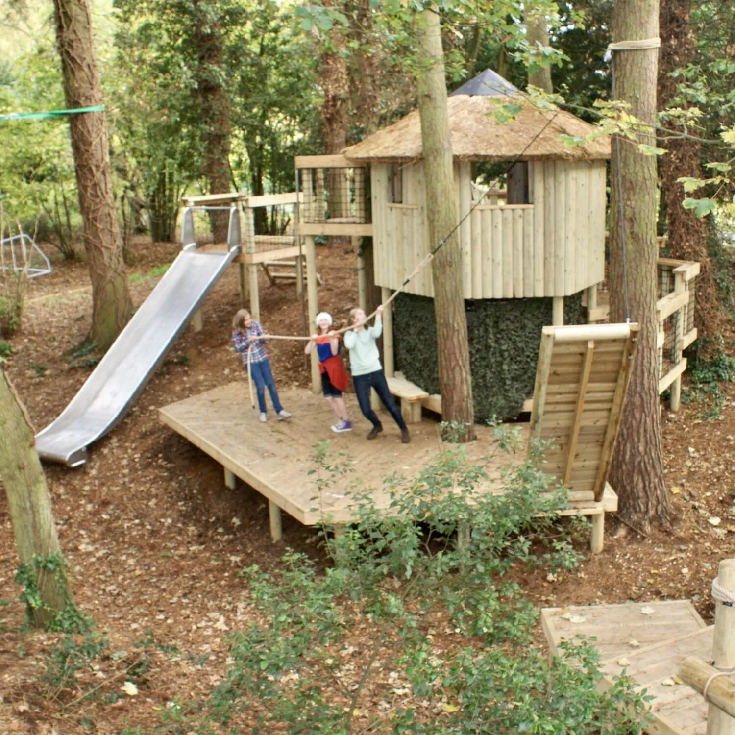 "...treehouse drawbridge with a big pulley"