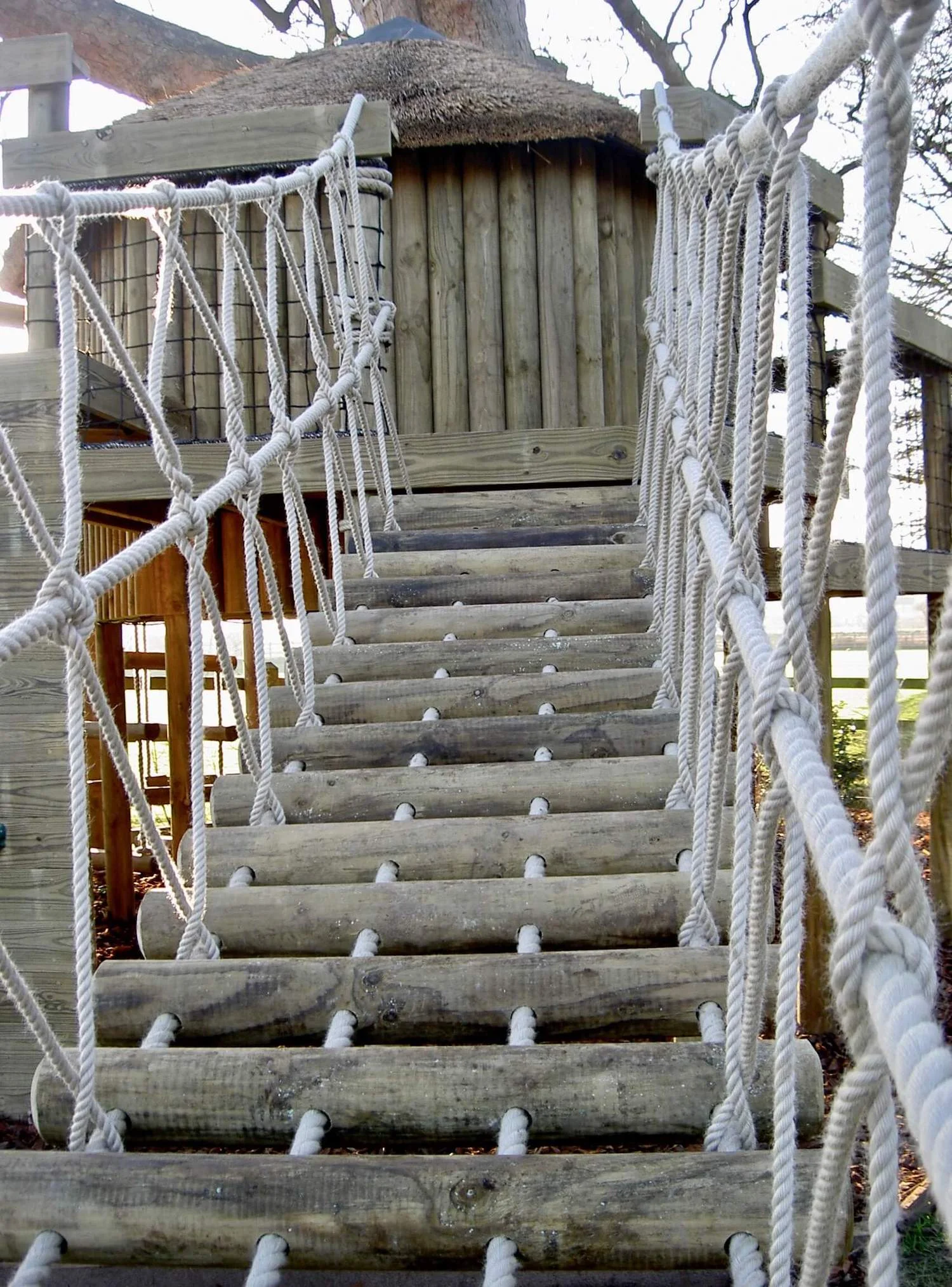 "...log entrance to treehouse deck"