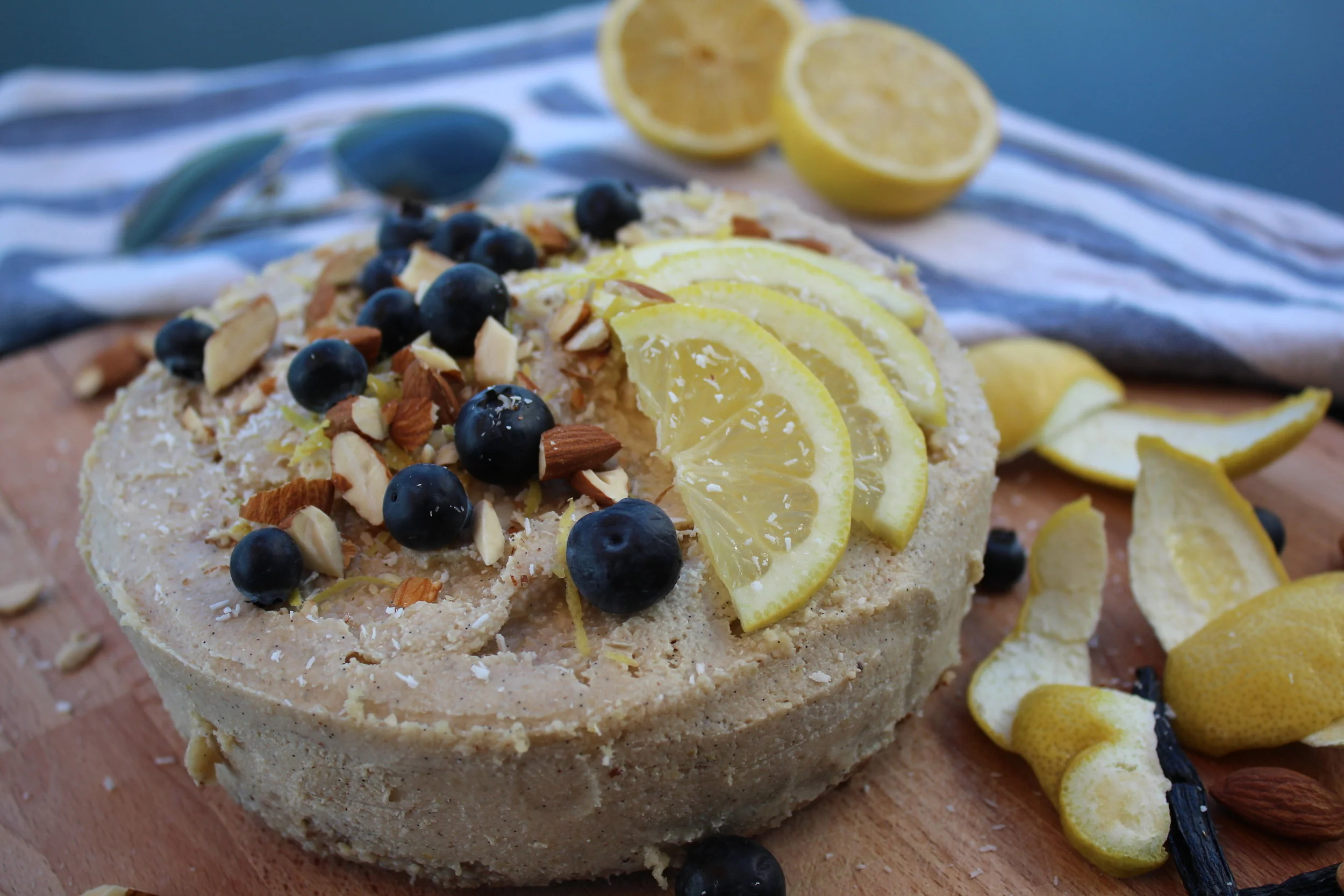 Vegan Lemon Coconut Cheesecake With Nutmeg