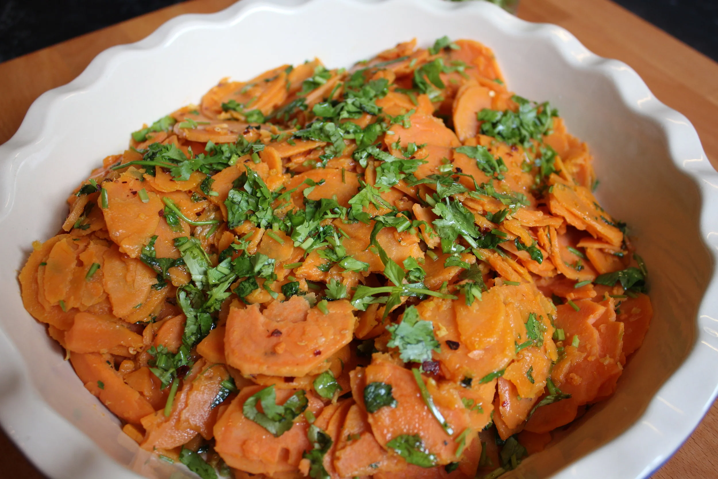 Ginger And Coriander Sweet Potatoes