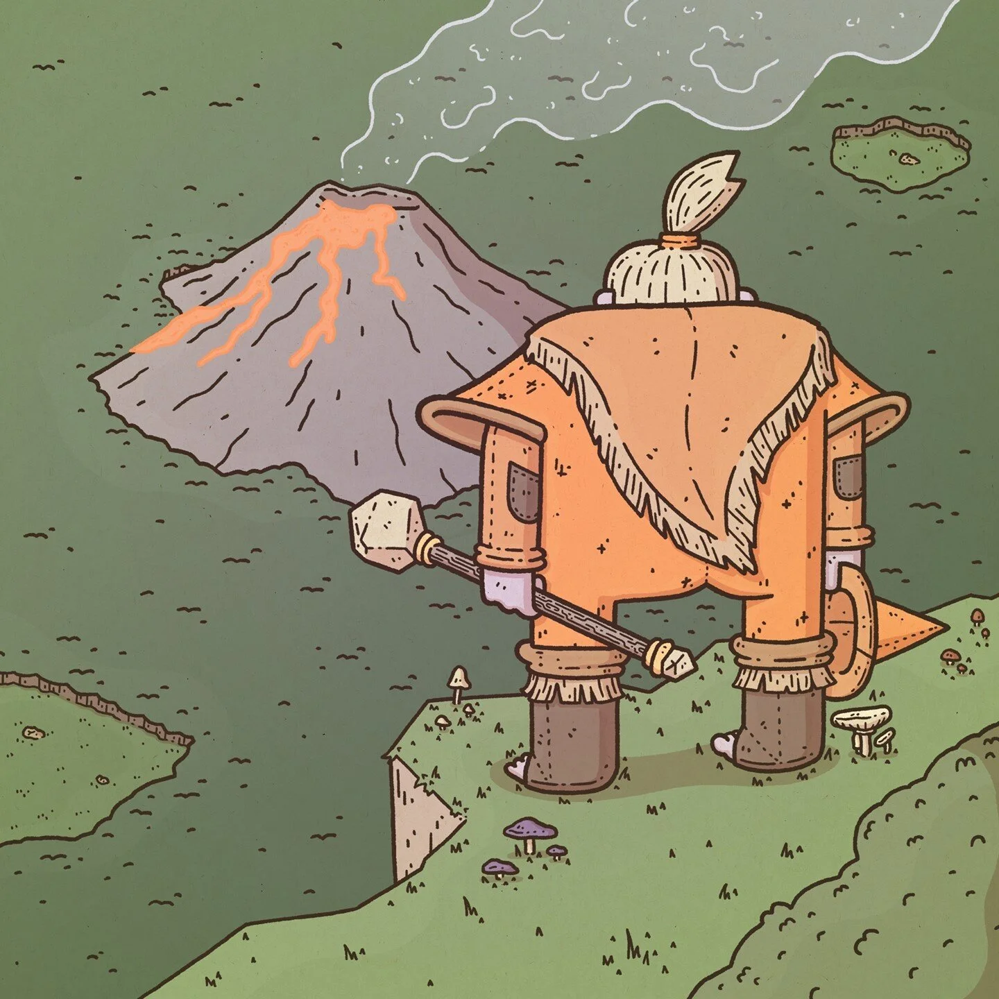 She was too late, Horrillia had spent the last decade training so she could stop the volcano and protect the precious forest creatures.⁠
⁠
The only thing left now is... unspecified vengeance. ⁠
⁠
Who can Horrillia take vengeance upon? The god of natu