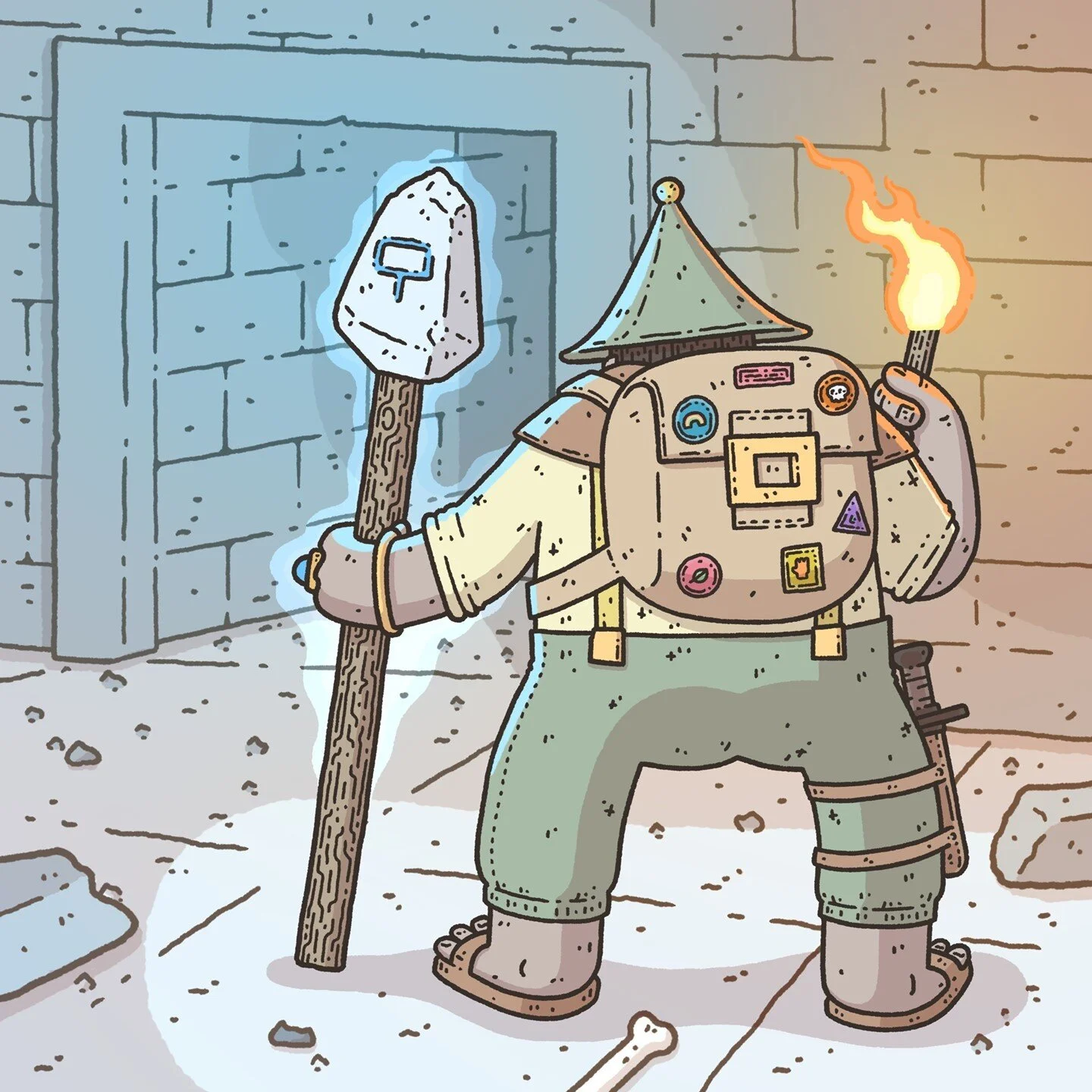 Yeltrah spends a good twenty minutes casting all kinds of protection spells before entering a dungeon.⁠
⁠
Some of his go-to spells are:⁠
Up-ward(anti tripping spell), Epidermoist(magical moisturing), Arcanahearya(silence spell), Goblannoyed(goblin re