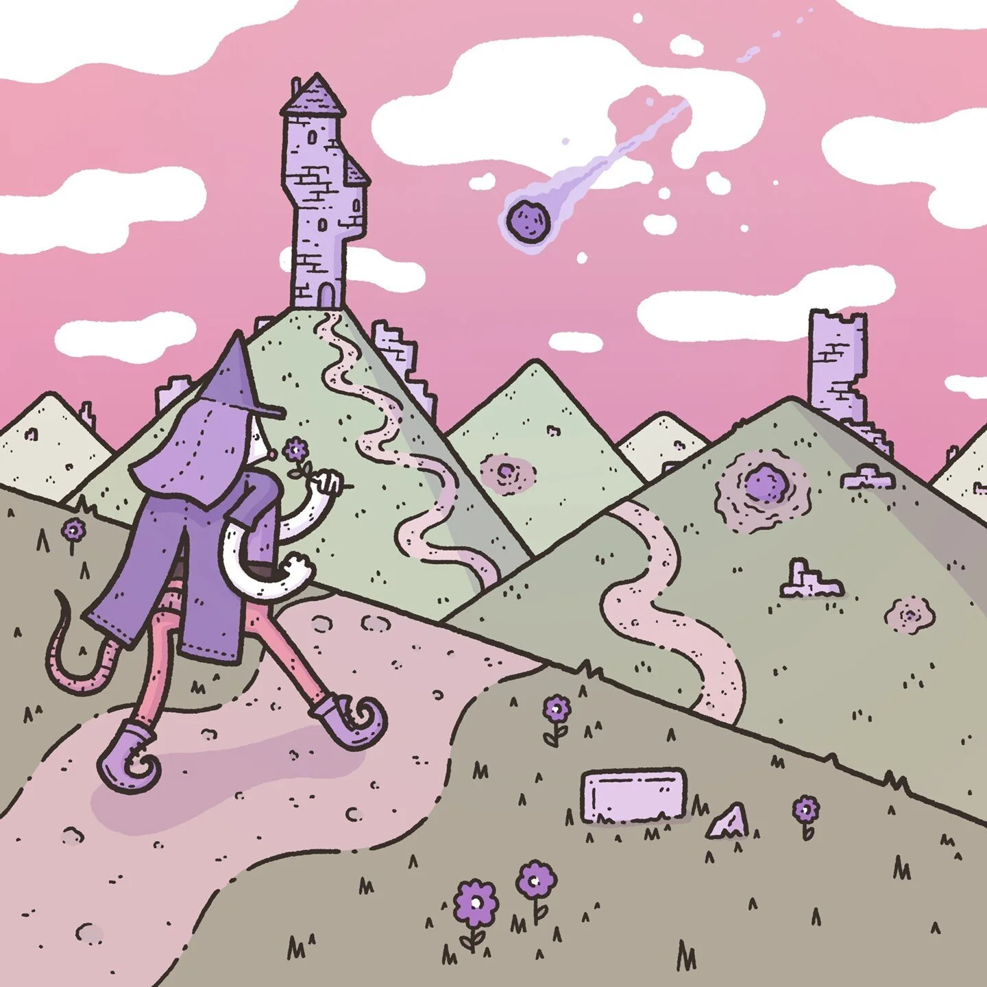 The crater fields are not the safest place to live, but they ARE the most magical. Dunazahn has had to rebuild their home a few times but the access to all that sweet sweet violet comet energy is worth the danger.