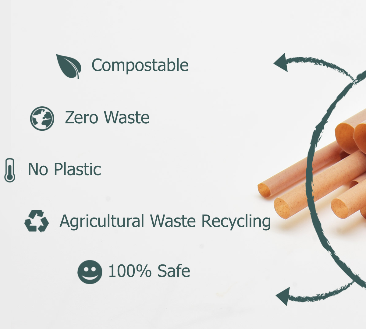 How to get rid of single use plastic straw, with natural raw materials: sugarcane fiber