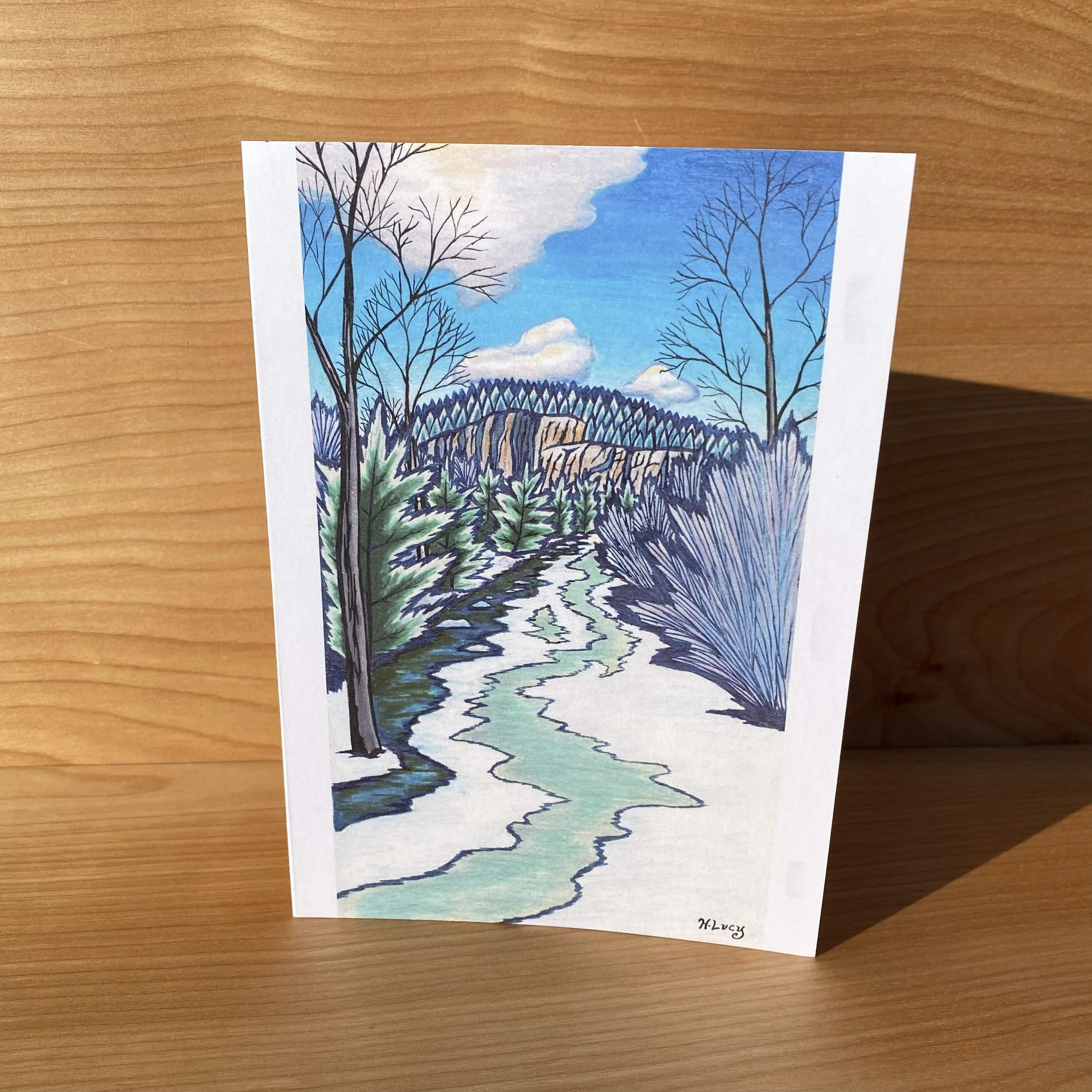 "Cathedral Ledge from Lucy Brook" Notecard
