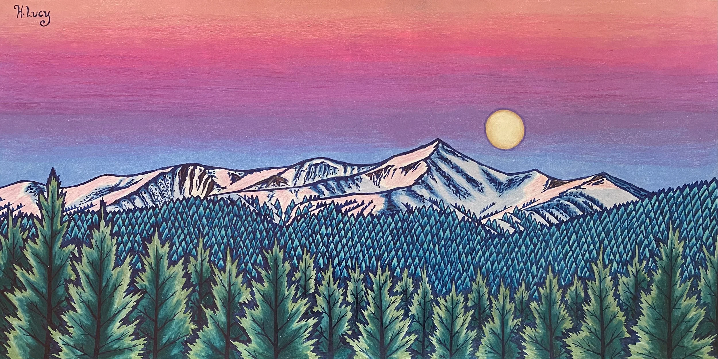 "Worm Moon over Mt. Elbert"