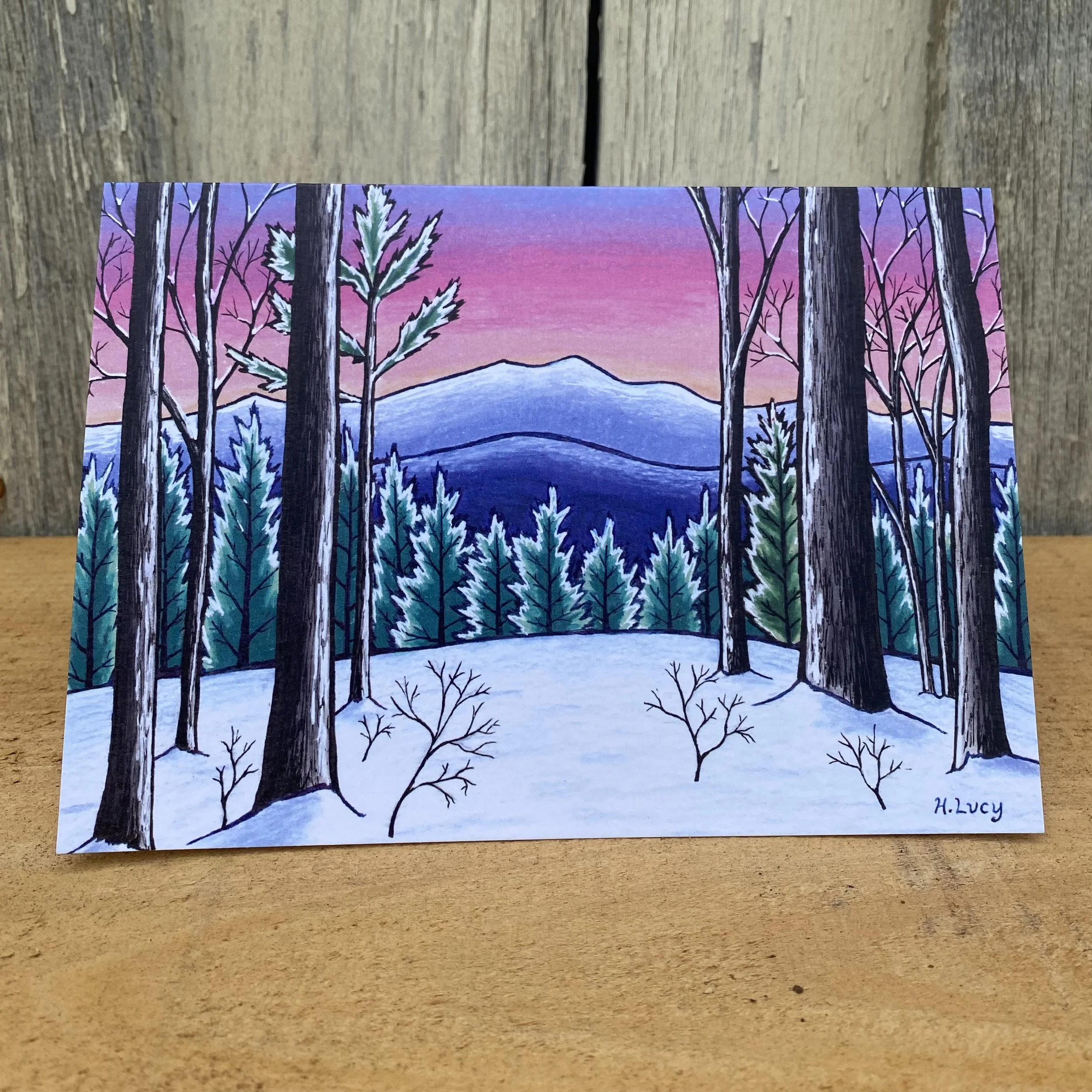 "Snow on the Moats" Notecard