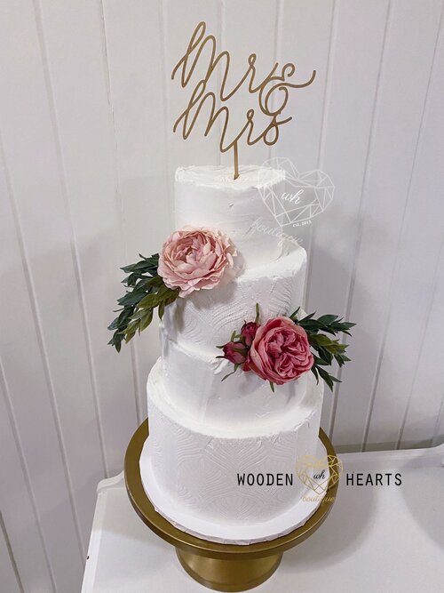 Engraved Heart Acrylic Personalised Wedding cake toppers decorations  monogram
