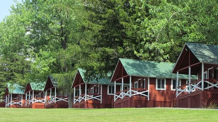A typical row of cabins. There are about 80 cabins, and the camp holds up to 800 people.