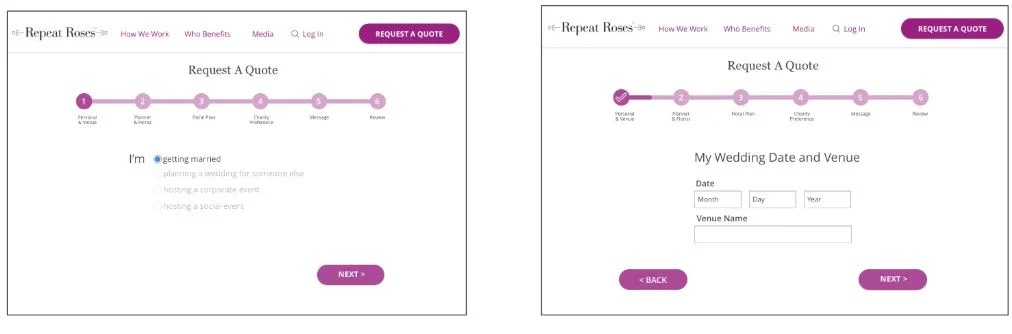 &nbsp; &nbsp; &nbsp; &nbsp; &nbsp; &nbsp;Animated request a quote process with added a progress bar&nbsp; &nbsp; &nbsp; &nbsp; &nbsp; &nbsp; &nbsp; &nbsp; &nbsp; &nbsp; &nbsp; &nbsp; &nbsp; &nbsp; &nbsp; &nbsp; &nbsp; &nbsp; &nbsp;Added back buttons…