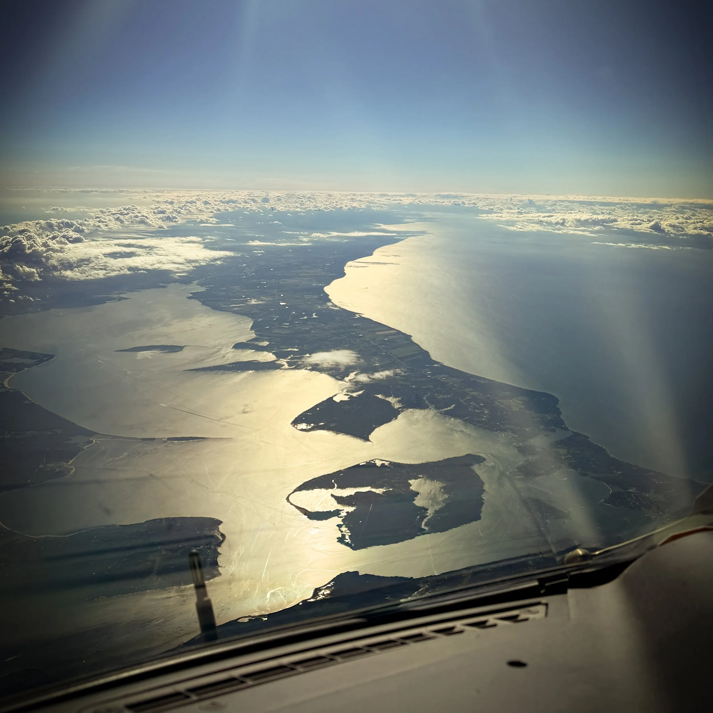 I flew into New York&rsquo;s Kennedy International Airport last night&hellip; Here is a picture from near the start of the descent which takes us all the way along Long Island, down towards Jamaica Bay and on to the airport approach. 

I always look 