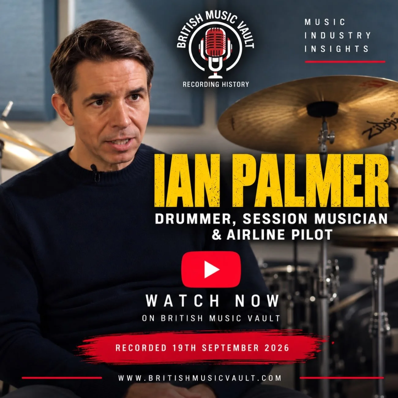 I was delighted to be asked to be interviewed for the British Music Vault on Saturday.

It was fantastic to spend time talking about music, drumming and life as a long haul airline pilot. I hope there might be some interesting thoughts in there for a