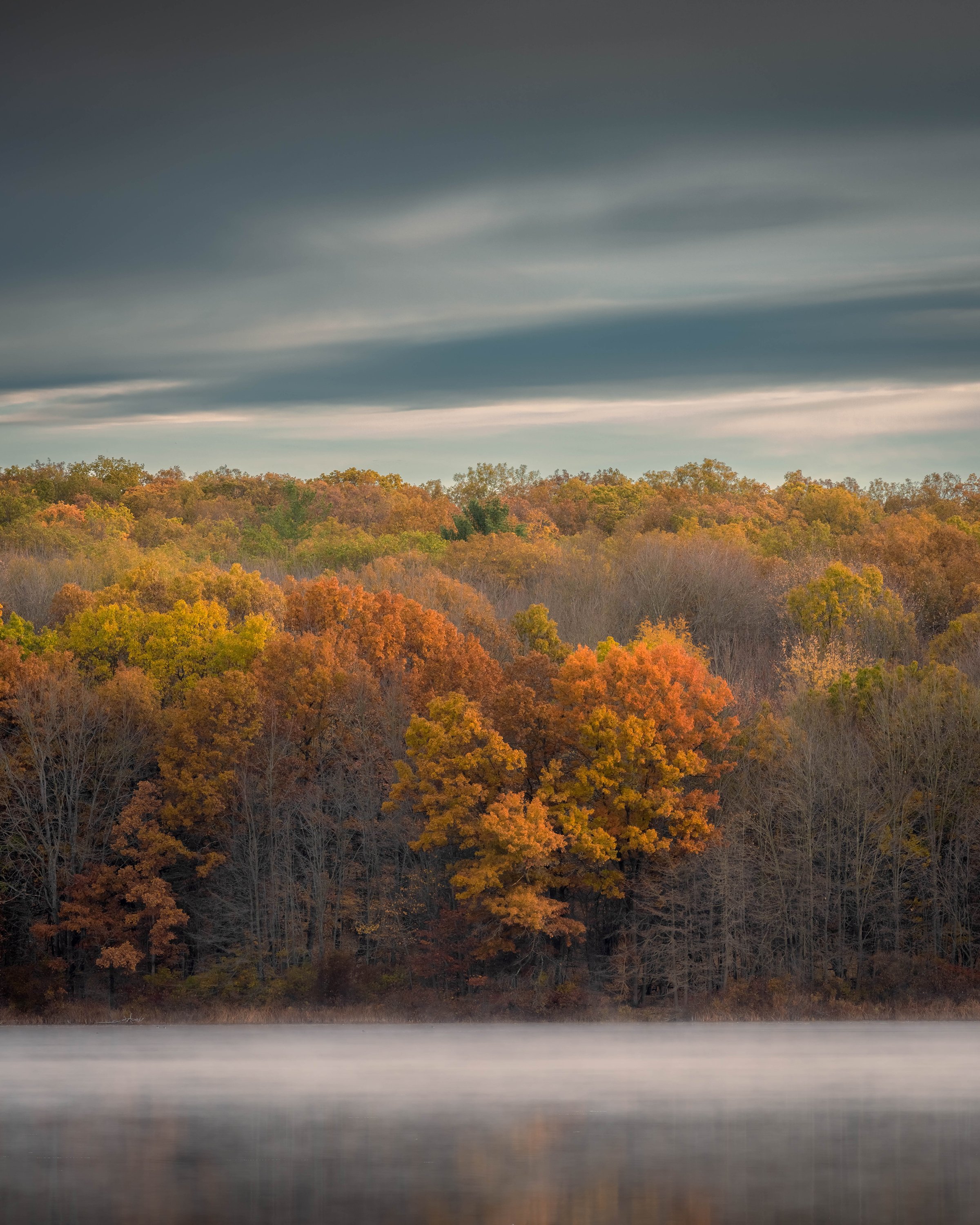  Misty morning in fall, Pickerel Lake, MI 