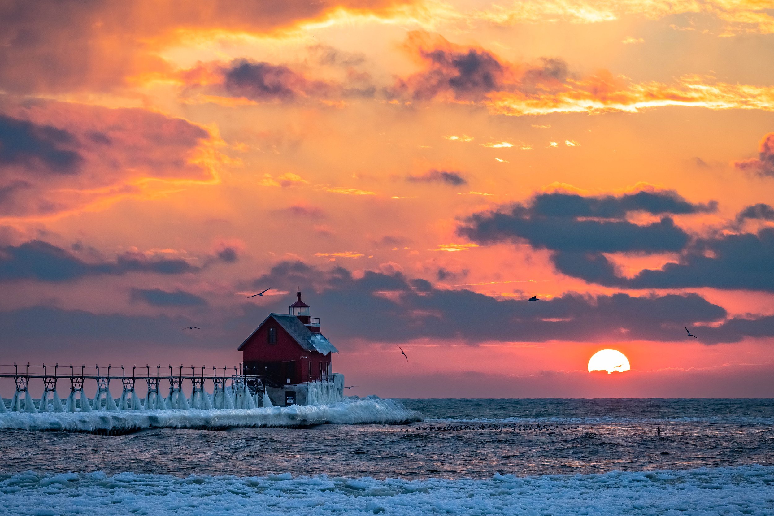  Sunset from Grand Haven, MI 