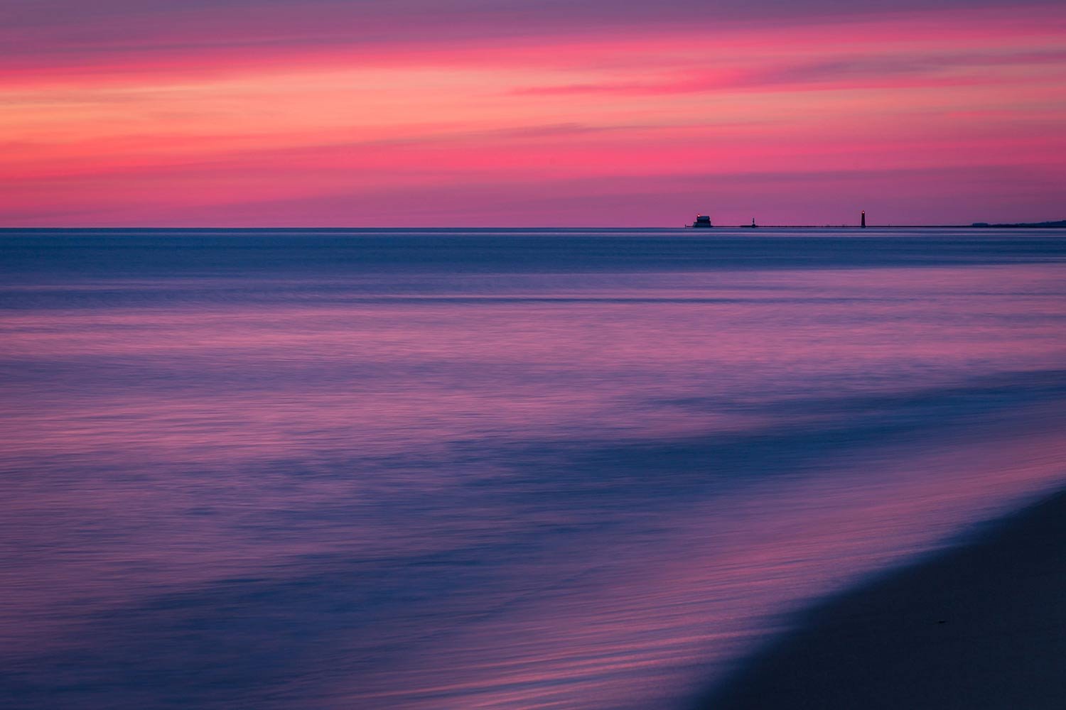  Pastels at dusk, Lake Michigan 