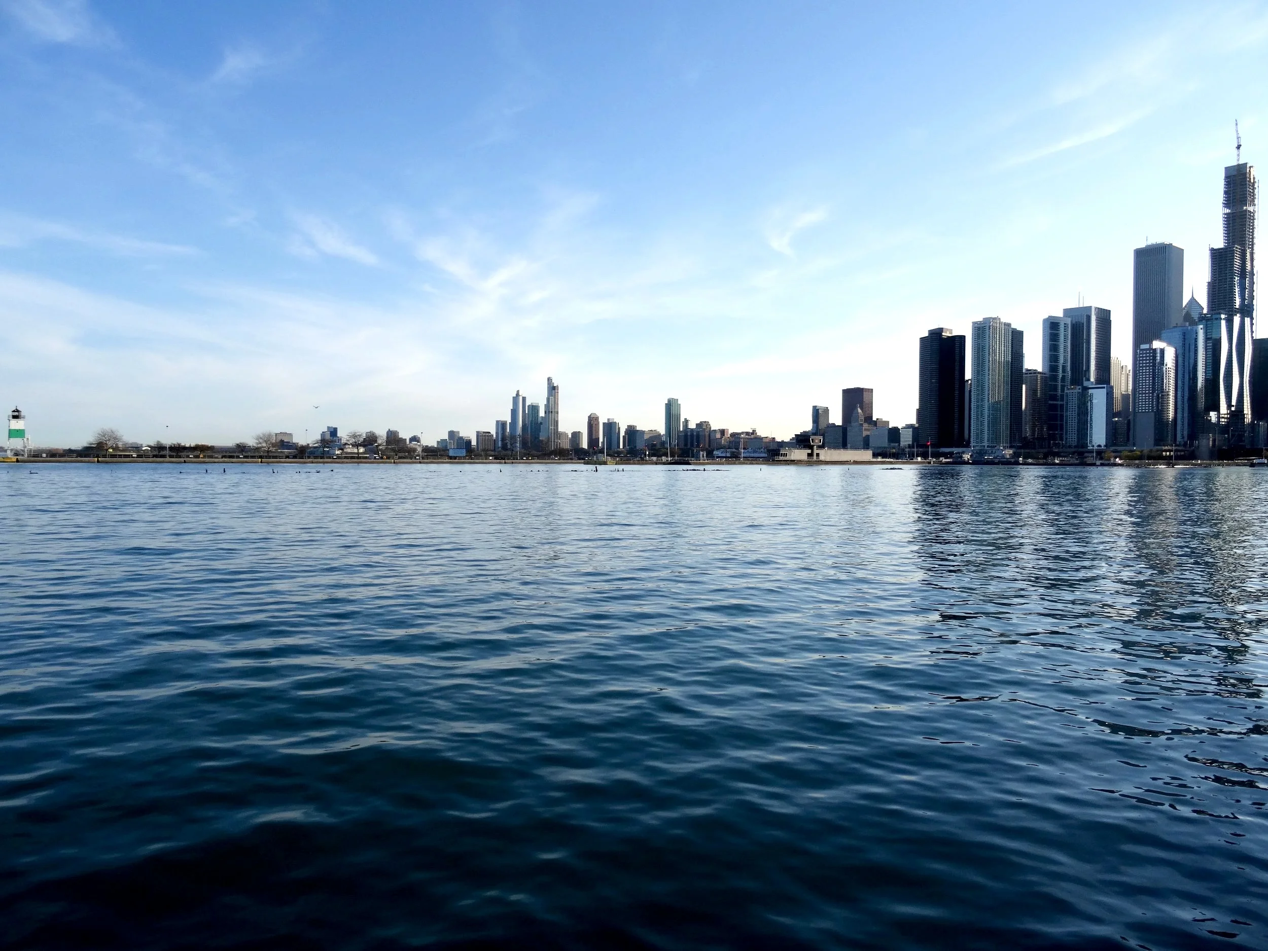 The Chicago skyline from Navy Pier