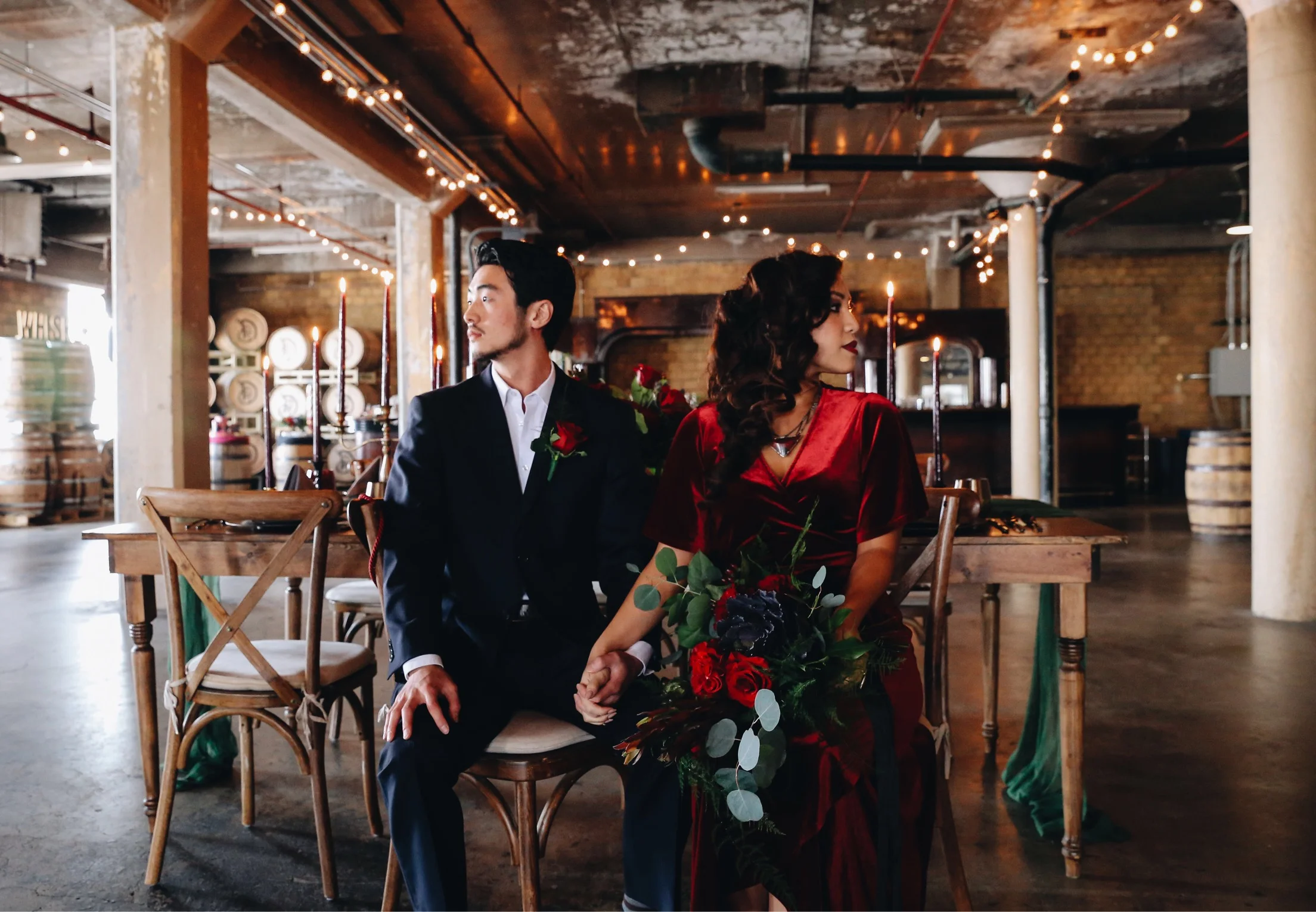 Dark Christmas WinterWedding Styled Shoot