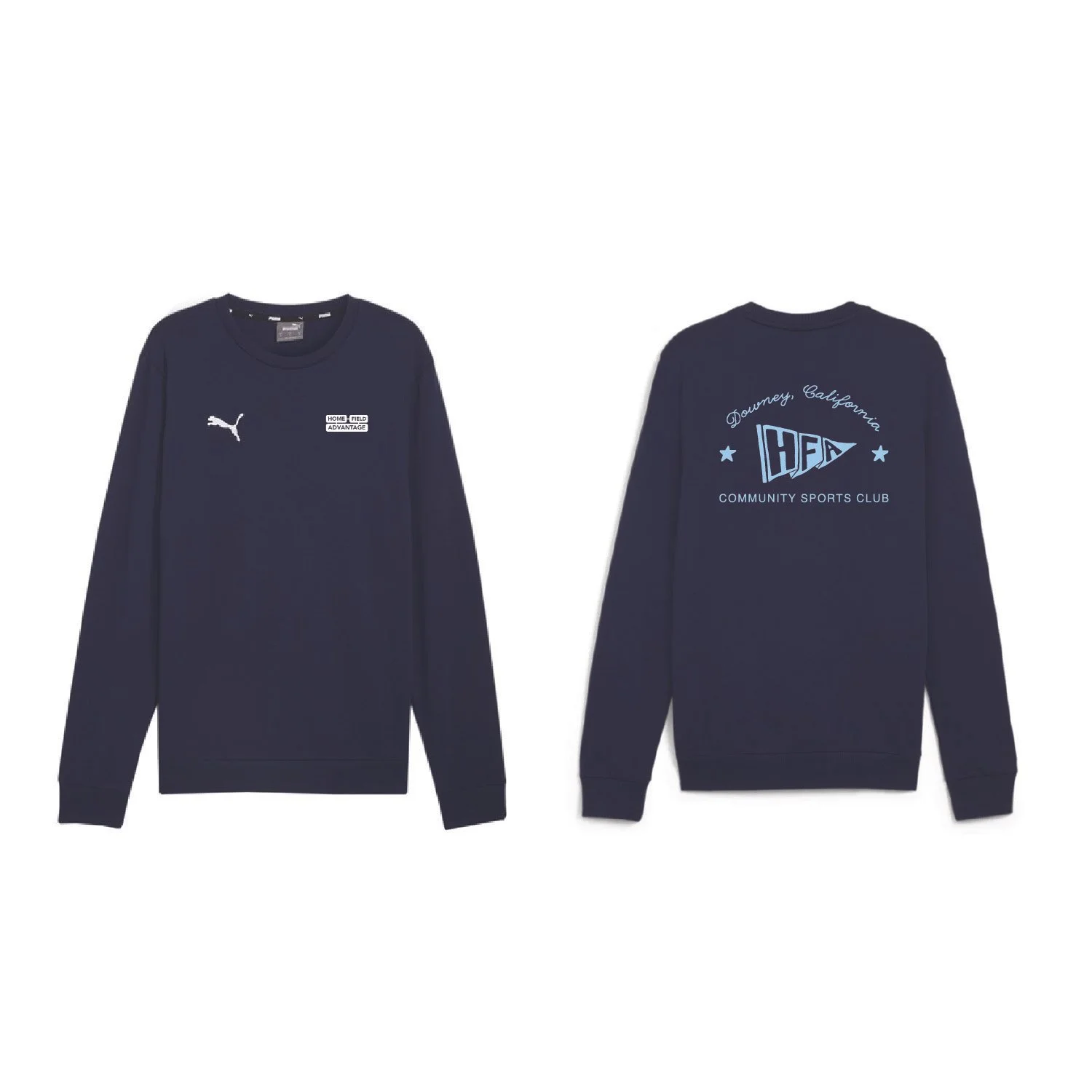 HFA Club Classics Crewneck — Navy / Light Blue / White