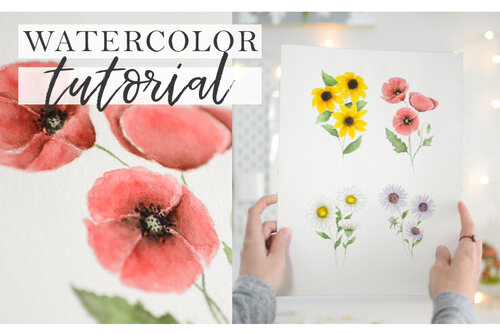 EASY Watercolor Wildflower Practice- Step by Step for Beginners 