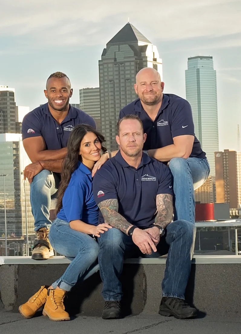 (Back row, left to right) Tony Taveras/VP Sales, Neil Palmer, Partner (front row, left to right) Laura Linington and Kirt Linington, Partner.