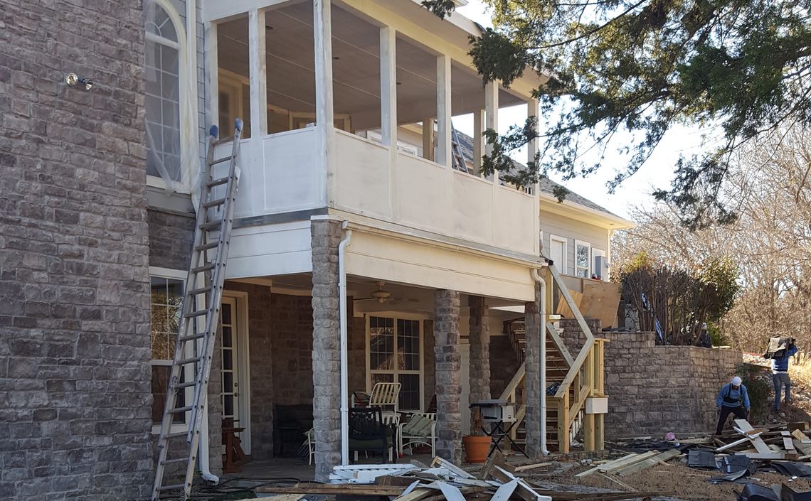 Linear Roofing beginning an Atlas Pinnacle Pristine installation in Fairview.