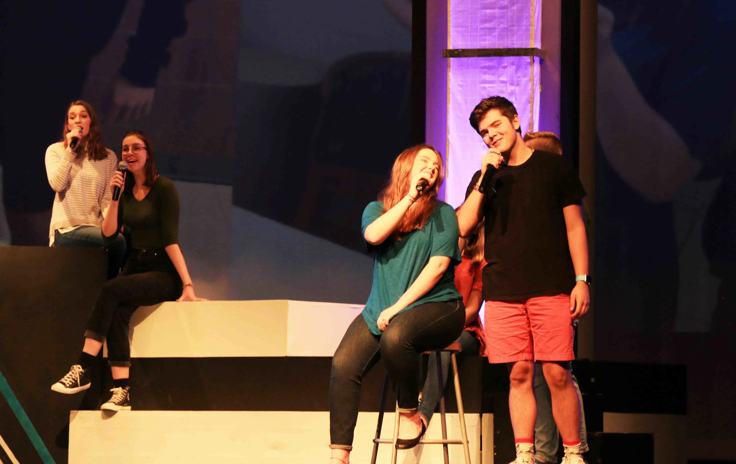 (From left) Marcie Sawyers. Claire McLaren, Natalie Edwards and Cy Feagin - LHS A Capella featured performing "You Have More Friends than You Know".