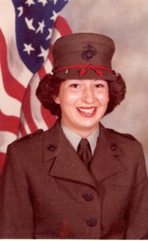 Joni Clarke, 19-year-old Marine recruit at Parris Island, South Carolina.