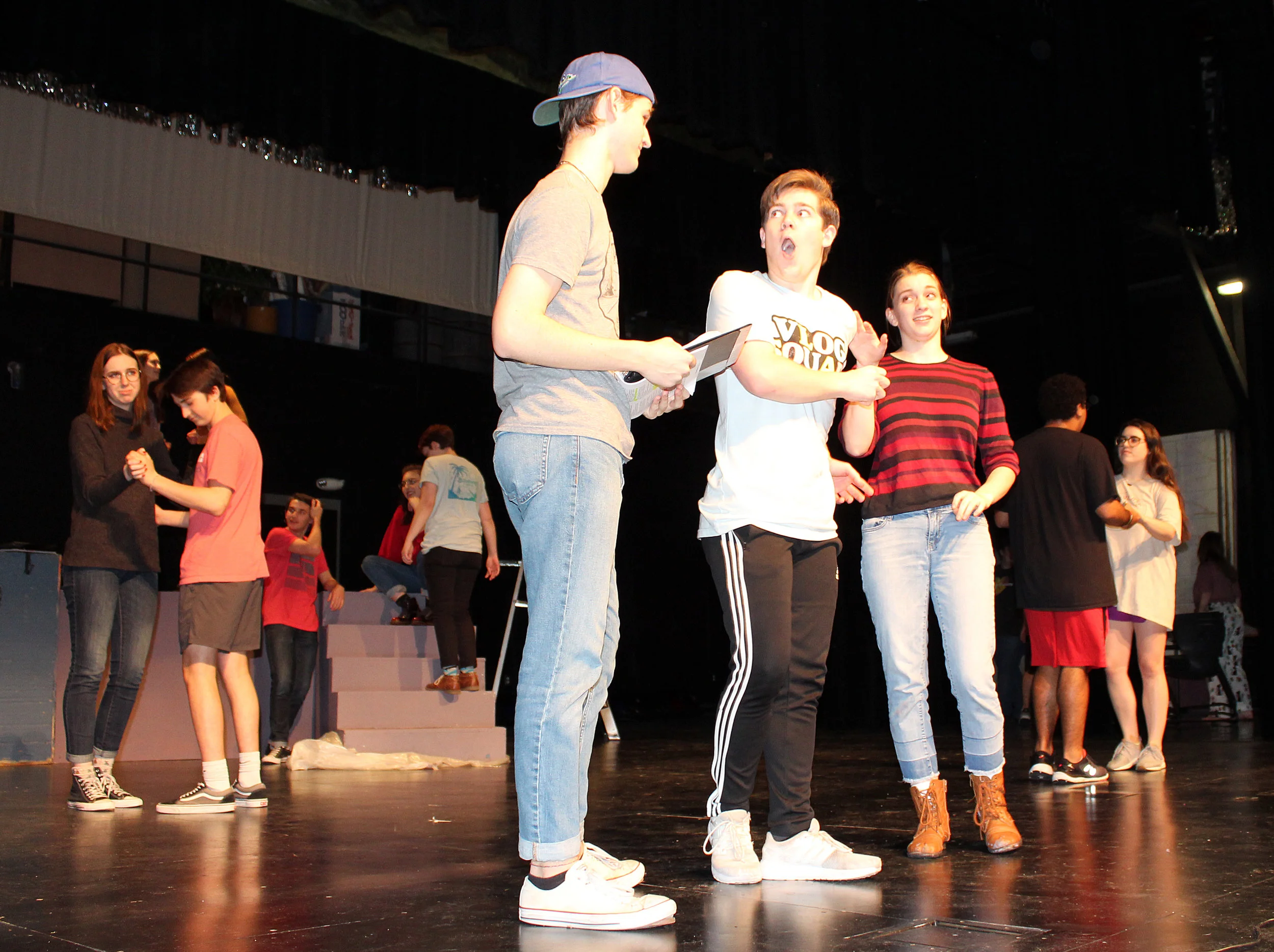 Bryce Fuller (Danny), Alec Welhouse (Eugene), and Marcie Sawyers (Patty).