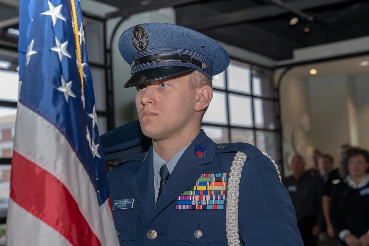 Civil Air Patrol squadron presented the colors.