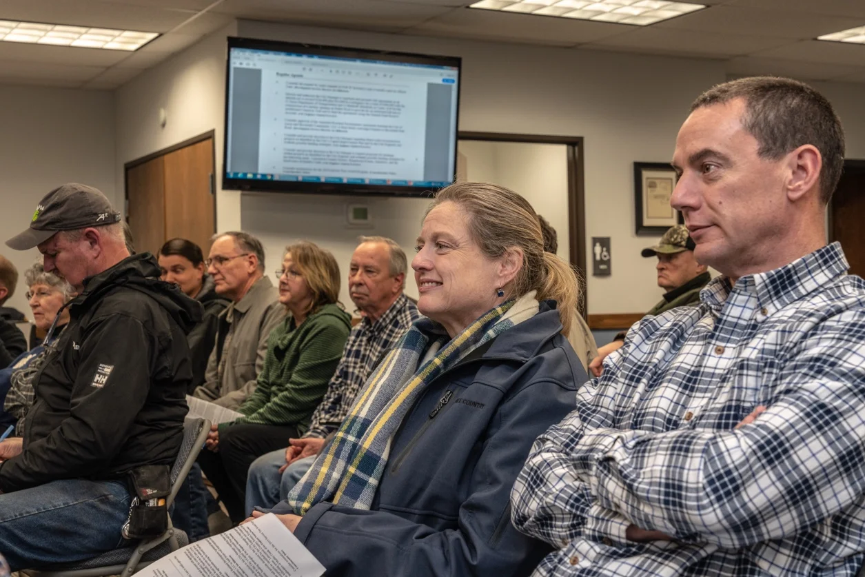 Residents of the Cimarron Trail neighborhood anxiously await the council’s consideration for building a left turn lane along Parker Road to ease access to their neighborhood. When the council approved the proposal, they responded with a standing ovation.