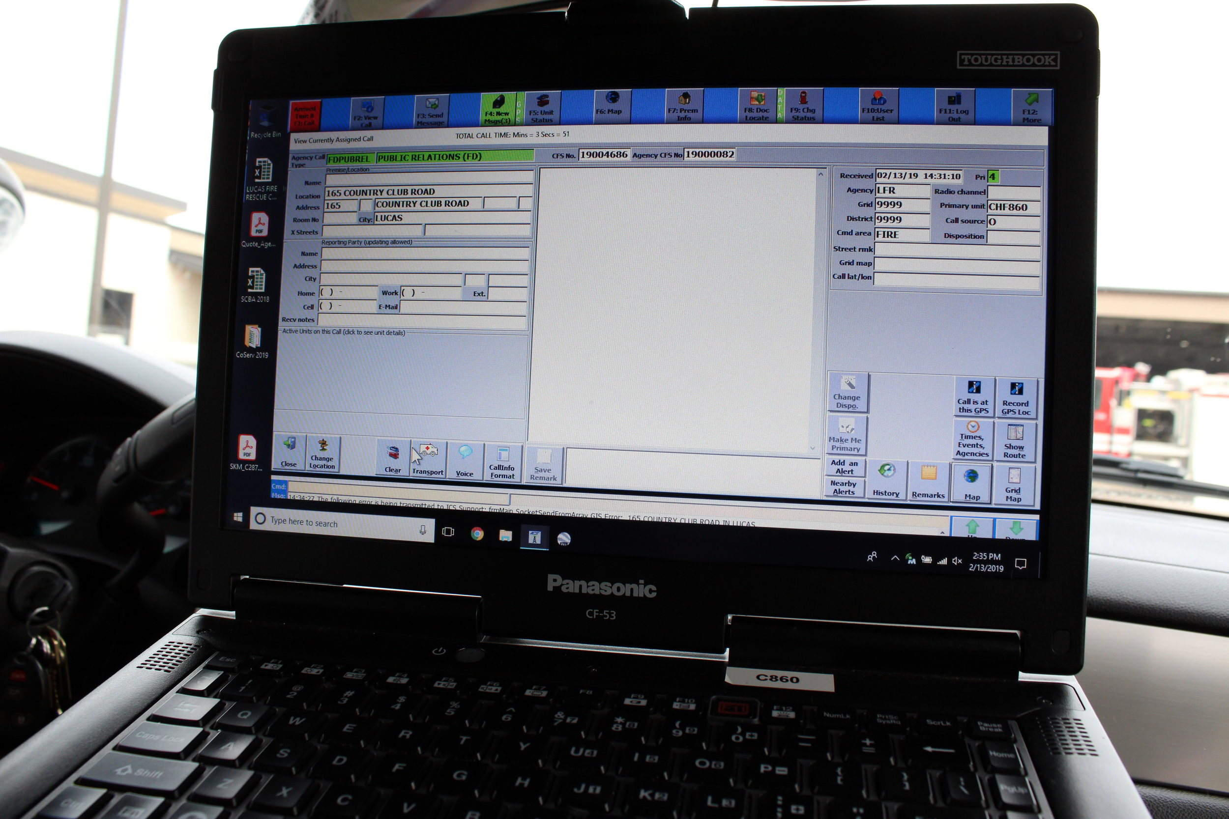 Lucas Fire's new Computer-Aided Dispatch software "Integrated Computer Systems" allows them to communicate in real-time with Wylie Dispatch at the touch of a button.