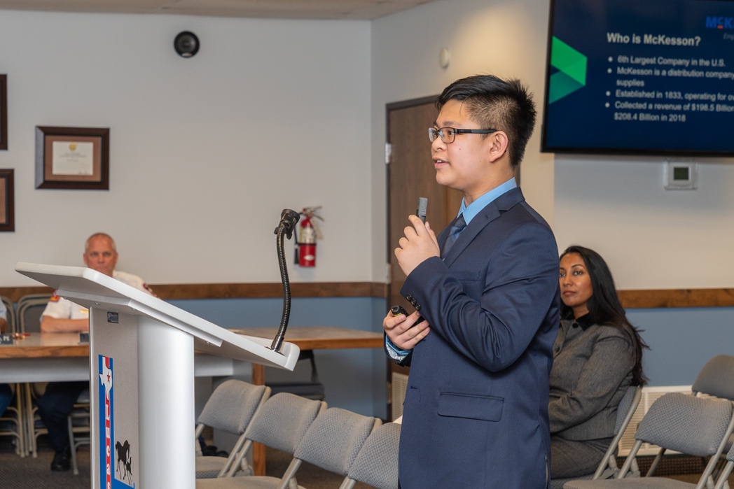 Nathaniel Bognot presents his findings: “How companies moving to Texas affect the economy.”