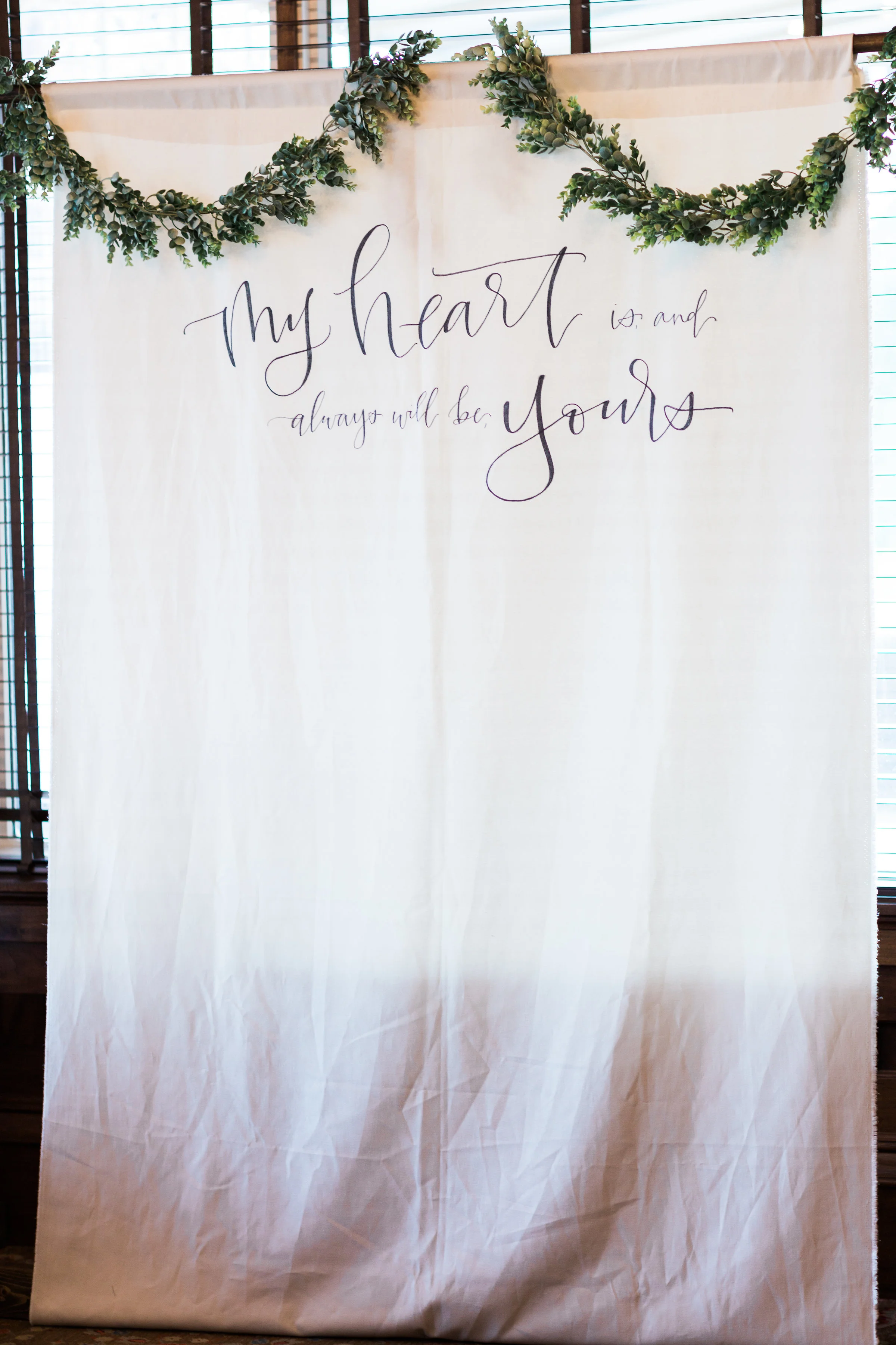 Backdrop - My Heart is and always will be yours - perfect for a photobooth or ceremony