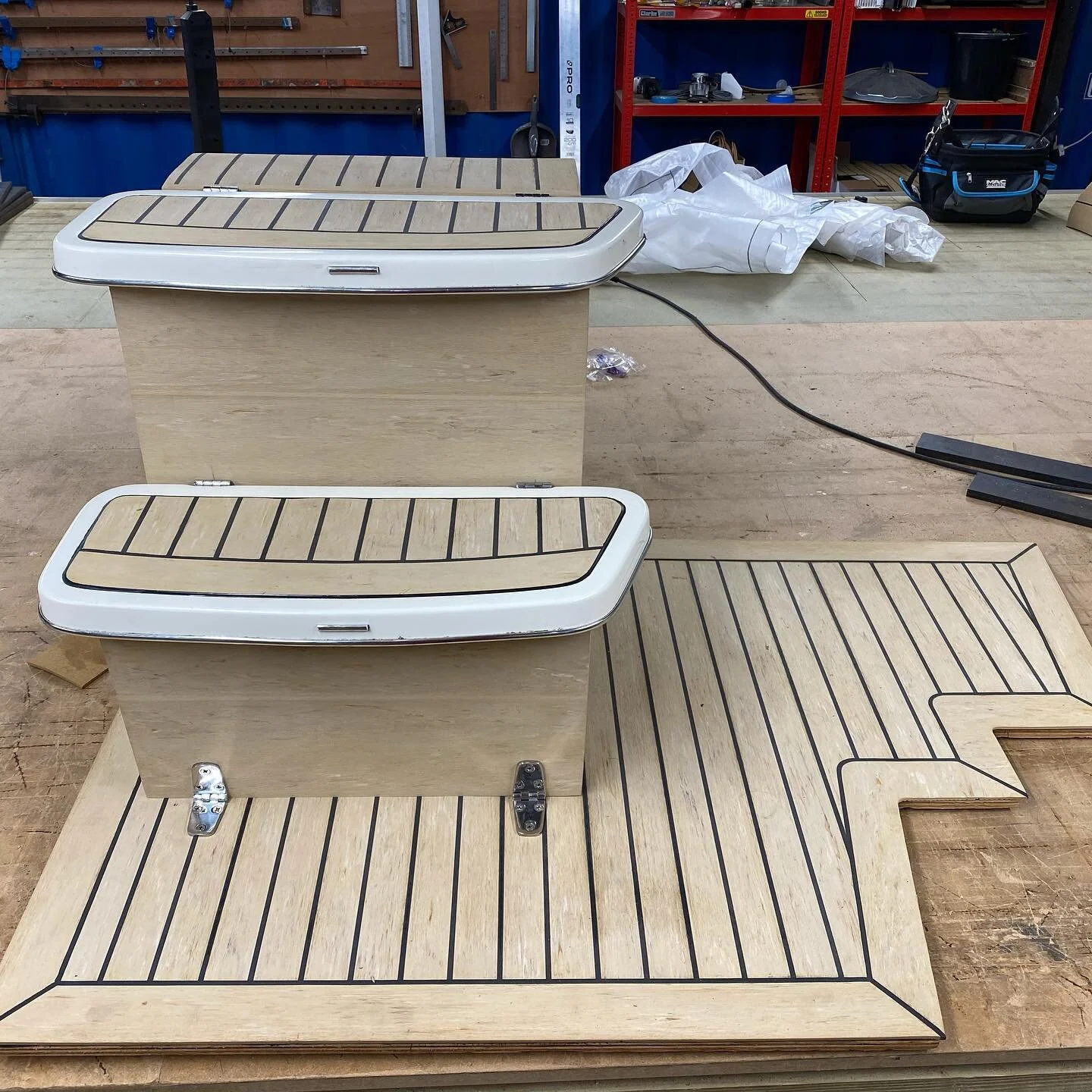 Cracking project we are currently working on. Cabin steps and floor fully decked and cladded in bleached colour Flexiteek. Can&rsquo;t wait to see the cockpit and cabin fully fitted with Flexiteek! #flexiteek2g #rofixrestoration #decking #syntheticte