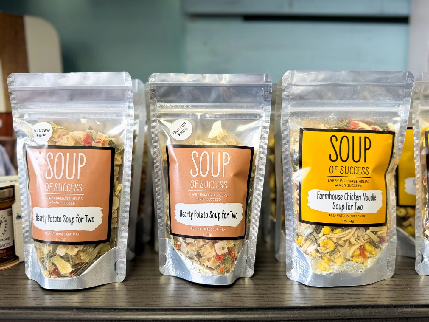 Selection of Soup of Success gourmet dry soup mixes