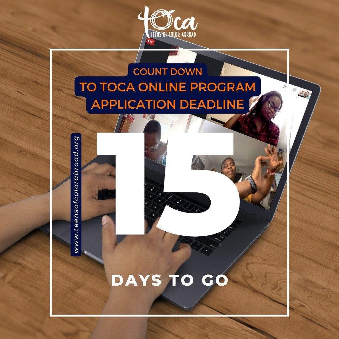 🚨 TOCA REMINDER ALERT 🚨

There are only 15 days left to apply for TOCA's Online summer program! 

Our current program offerings are: Introduction to Arabic, Introduction to French, Introduction/Advanced Spanish. There are no required financial cost