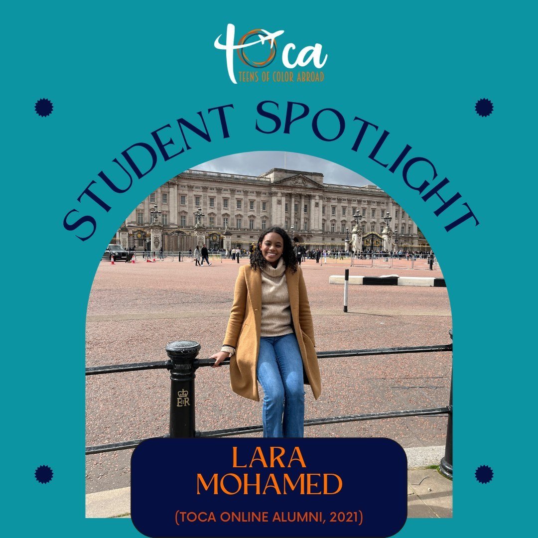 TOCA's Impact 🌎

TOCA Online alumna, Lara Mohamed, attended this year's Student Global Leadership Conference (SGLC) hosted by FIE: Foundation for International Education. She received scholarships from both SGLC and TOCA to attend the conference at 