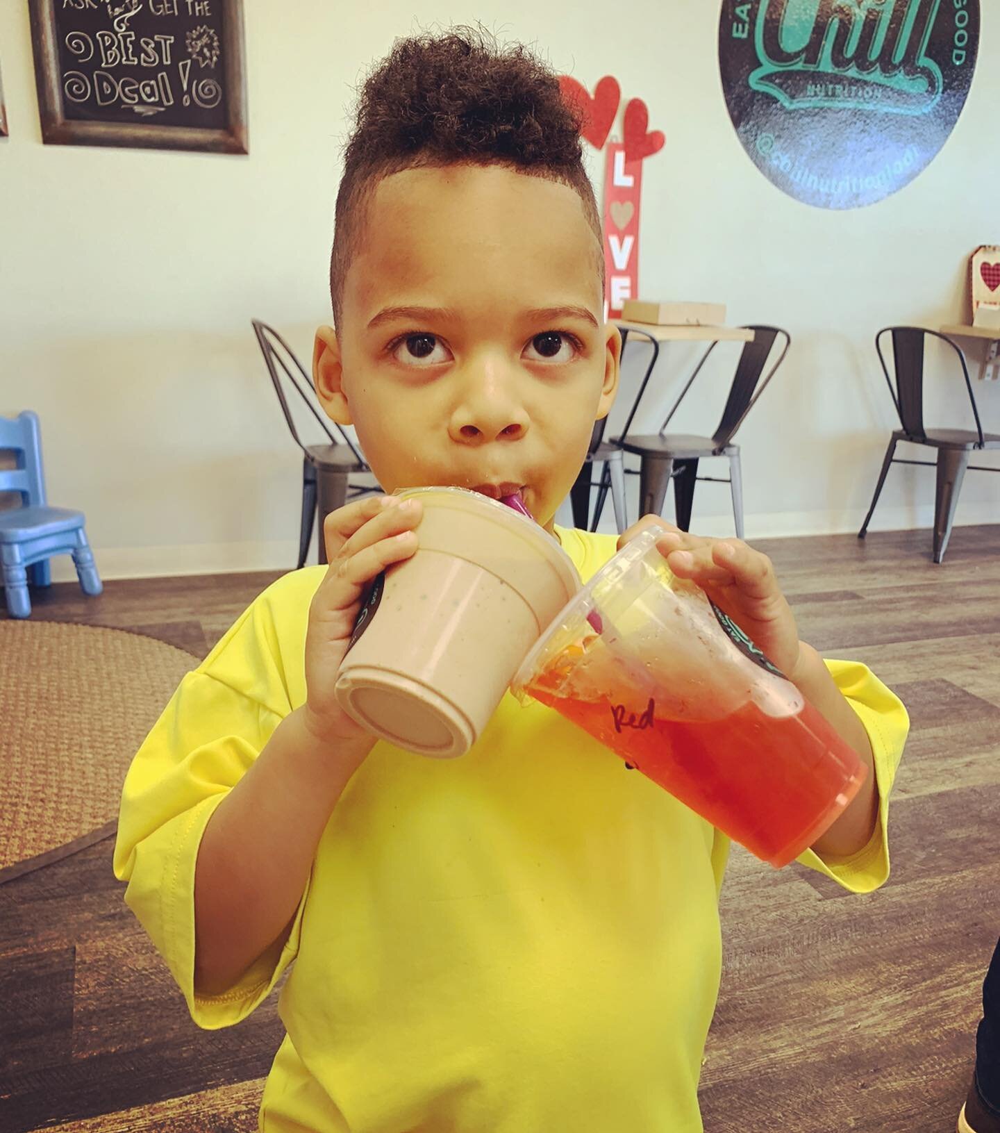 The babies know how good these shakes and teas be! 
Double fistin, BOAF in the MOUTH! 

Open tomorrow 7-4! 

#chillnutritionlodi #mealshakes #energyteas #mealplans #nutrition #fitness #proteinshakes #results