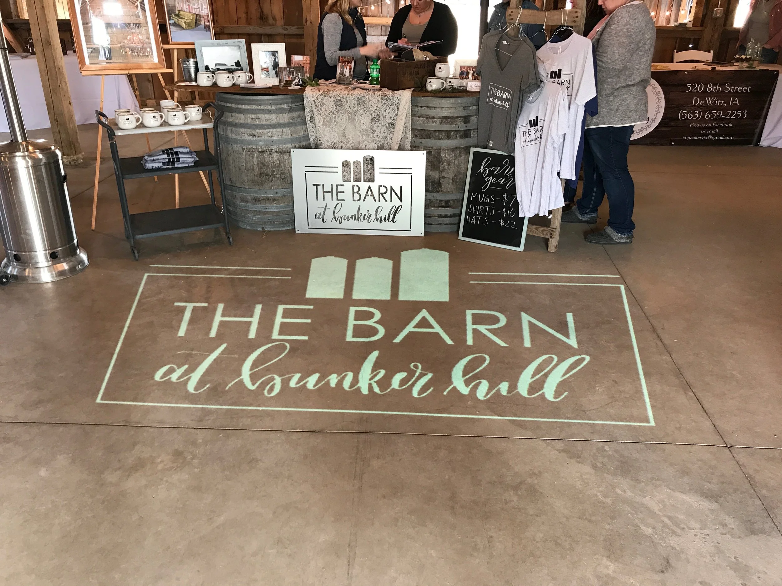 Corporate event monogram light The Barn