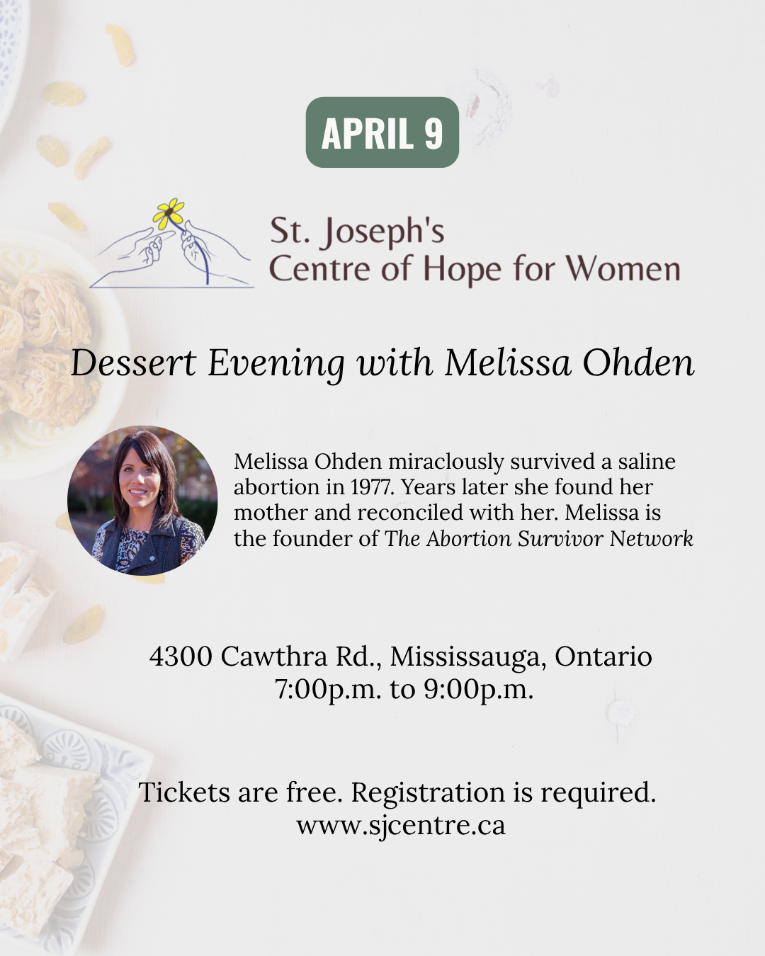 Dessert Evening with Melissa Ohden