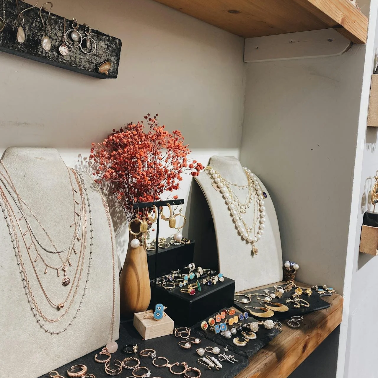 Jewelry display in a shop