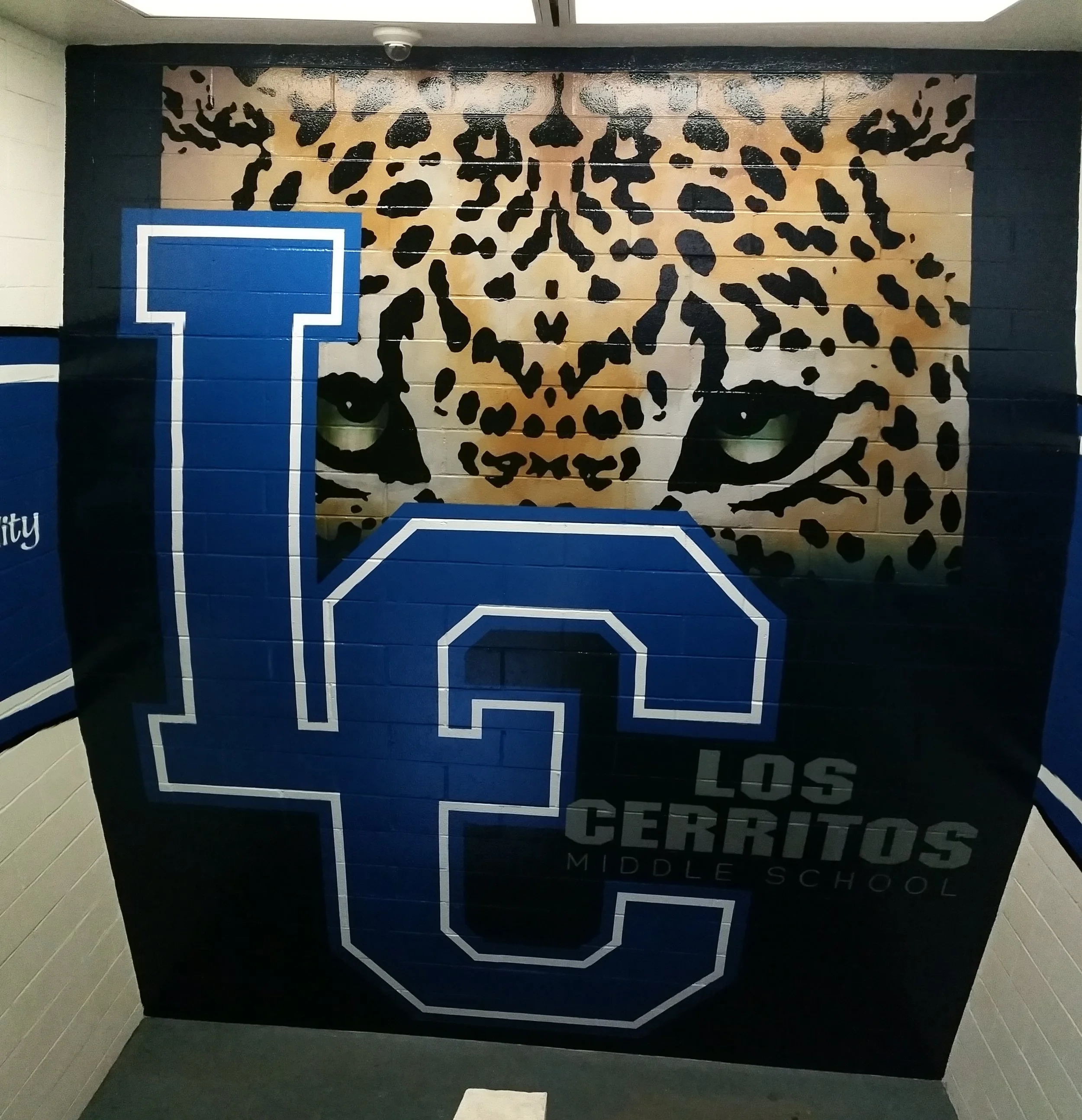 RECENT WORK - SCHOOL MURAL - LOS CERRITOS MIDDLE SCHOOL LEOPARDS