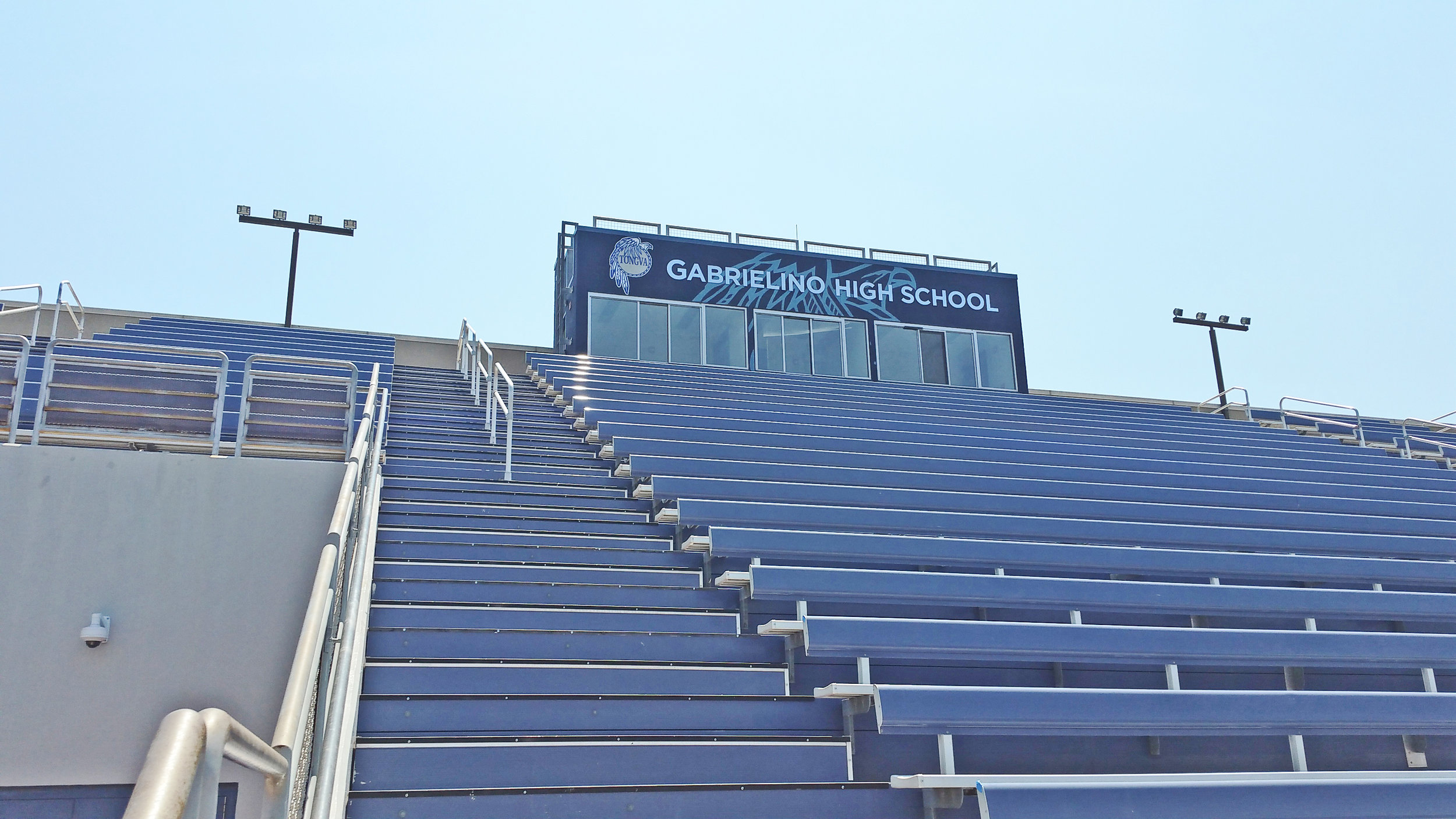 Gabrielino High School stadium hand painted school sports mural