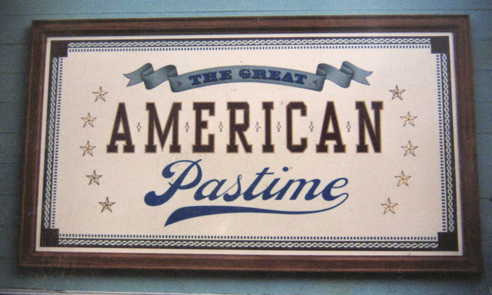 Hand painted Disneyland Main Street Great American Pastime sign 