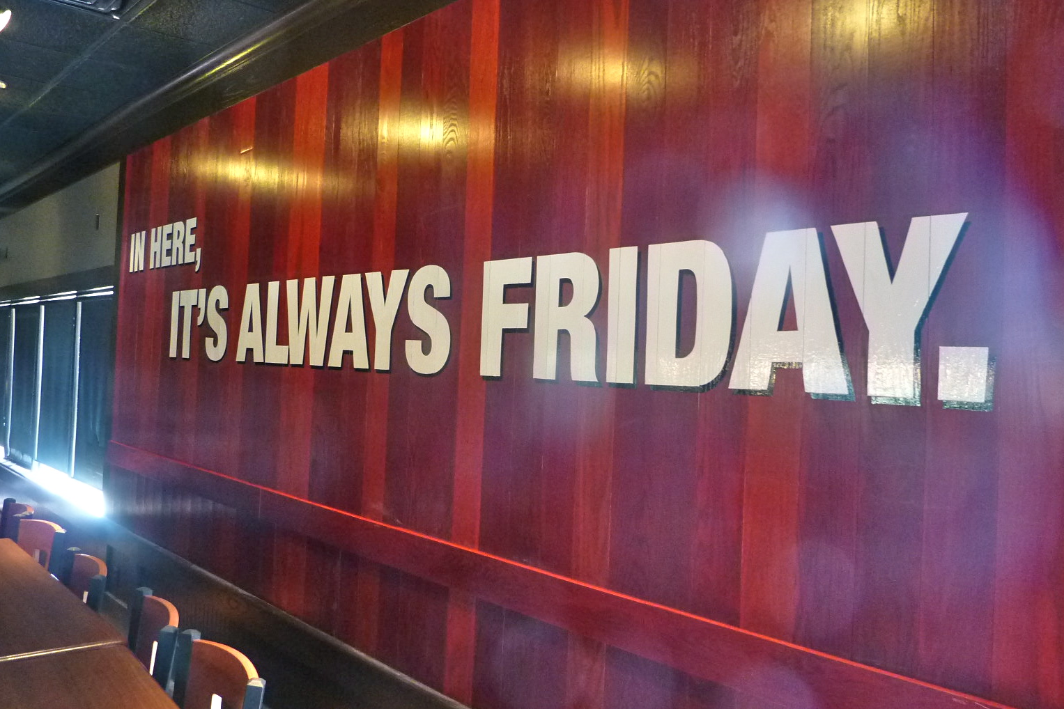 TGI Fridays hand painted graphics "promise wall"
