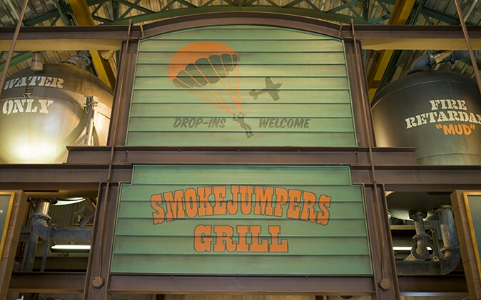 Smokejumpers Grill hand painted distressed interior graphics