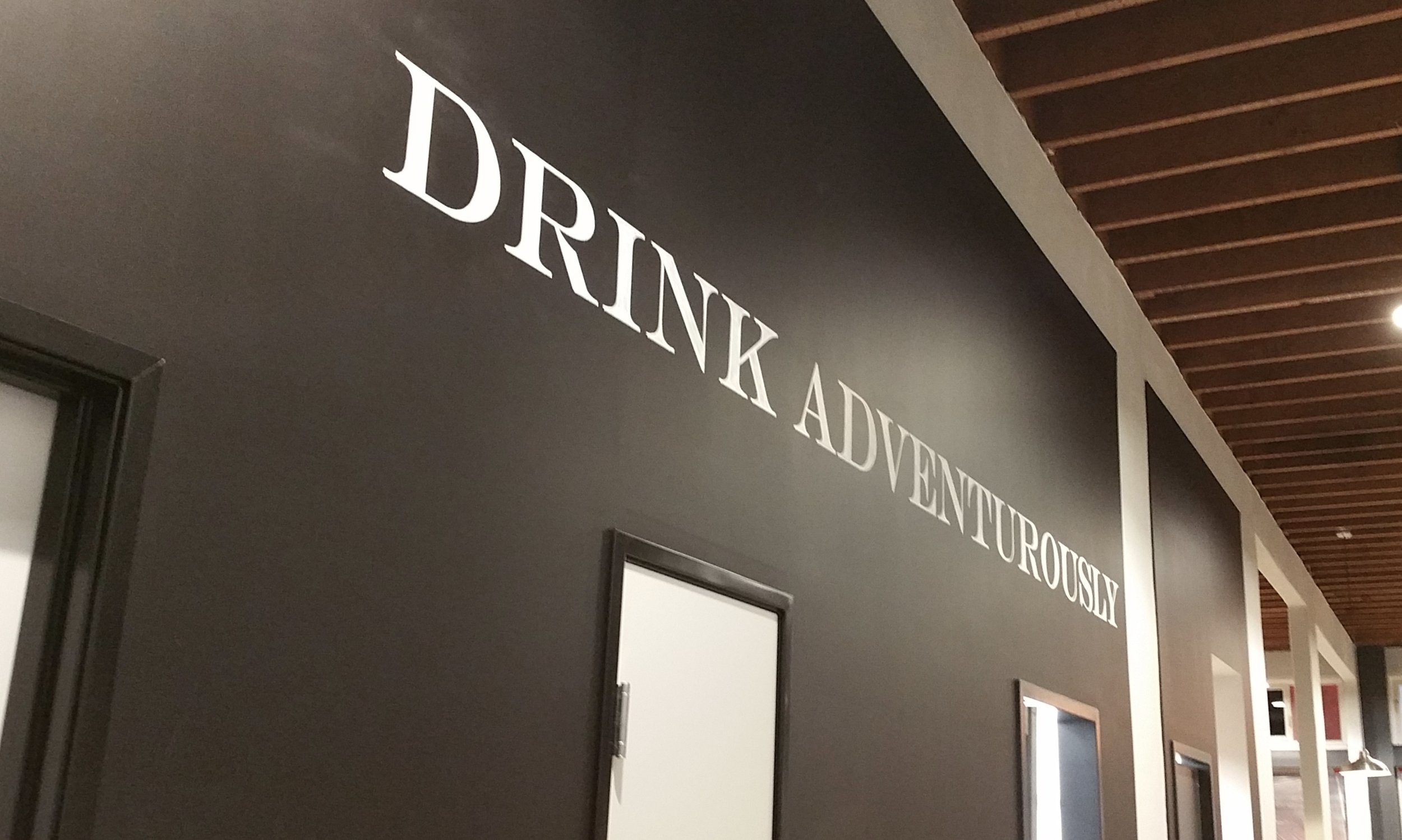 Vinavanti interior hand painted graphic mural