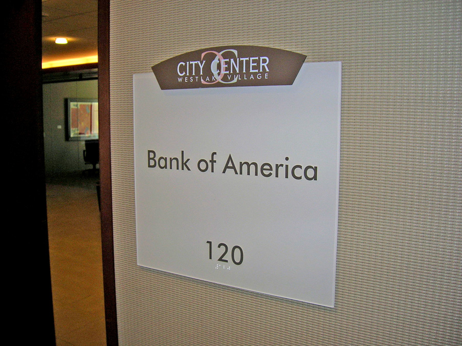 City Center office building suite ID sign