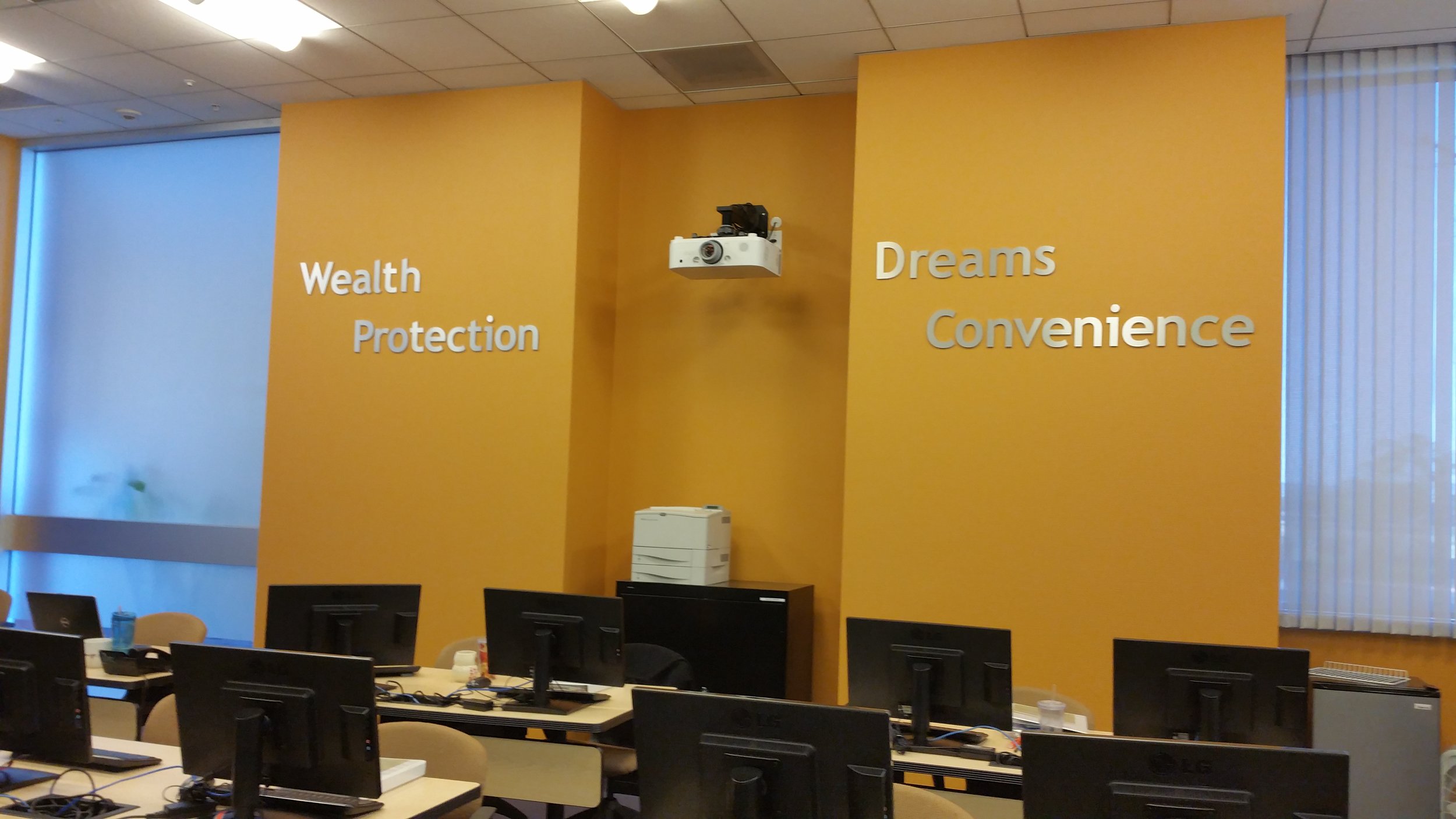 Altura Credit Union training center dimensional letters