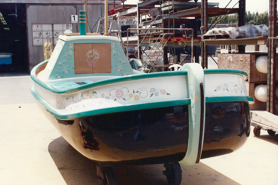 Hand painted Daisy Storybook Land boat graphics front
